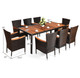 Rattan and Acacia Wood 9-Piece Dining Set for Patios product