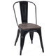 Goplus® Tolix Style Metal Dining Side Chair with Elm Wood (Set of 4) product