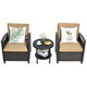 3-Piece Patio Rattan Furniture Set with Storage Table product