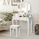 Tri-Folding Mirror Vanity Table Set with Stool product