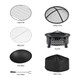 32'' Round Fire Pit Set with Rain Cover, BBQ Grill, Log Grate, and Poker product