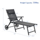 Patio Adjustable-Frame Reclining Chaise Lounge with Wheels and Neck Pillow product