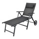 Patio Adjustable-Frame Reclining Chaise Lounge with Wheels and Neck Pillow product