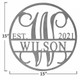 Personalized 15-Inch Established Circle Monogram Name Date Metal Sign product