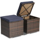 Patio Rattan Ottomans with Hidden Storage Space (Set of 2) product