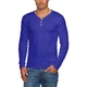 Men's Slim Fit V-Neck Long Sleeve Cotton 3-Button T-Shirt product