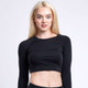Women's Long Sleeve Round Neck Crop Top product