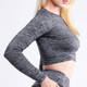 Women's Long Sleeve Round Neck Crop Top product