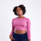 Women's Long Sleeve Round Neck Crop Top product