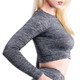 Women's Long Sleeve Round Neck Crop Top product