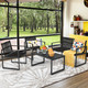 4-Piece Patio Furniture Conversation Set with Loveseat product