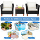 3-Piece Outdoor Patio Black Rattan Wood Chair Set with White Cushions product