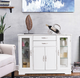 Buffet Storage Cabinet Console Cupboard with Glass Door Drawers product