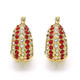 18K Gold-Filled High-Polish Red & White Crystal Earrings product