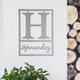 Personalized 16-Inch Floating Script Monogram Metal Plaque product