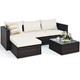 5-Piece Patio Rattan Furniture Set Sectional Conversation Sofa with Table product