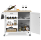 White Wood 4-Tier Island Trolley Cart with Wine Rack product