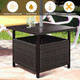 Outdoor Patio PE Rattan Wicker Steel Side Deck Table with Umbrella Hole product