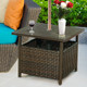 Outdoor Patio PE Rattan Wicker Steel Side Deck Table with Umbrella Hole product