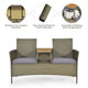 2-Person Patio Rattan Conversation Furniture Set product