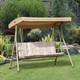 3-Seat Outdoor Porch Patio Swing Bench with Canopy product