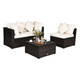 Rattan Outdoor Loveseat, Armless Chair and Table Set product