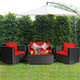 Rattan Outdoor 4-Piece Red Cushion Patio Set product