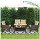 Rattan 4-Piece Loveseat Patio Furniture Set product