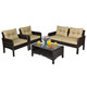 Rattan 4-Piece Loveseat Patio Furniture Set product