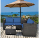 Rattan 4 Piece Storage Loveseat Patio Set product