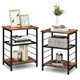 3-Tier Industrial Side Table with Adjustable Mesh Shelf (Set of 2) product