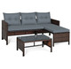 Rattan Wicker Outdoor 3-Piece Patio Sectional product