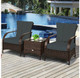 Rattan Outdoor 3-Piece Chair & Table Set product