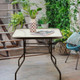 Square 32'' Steel Frame Tempered Glass Top Patio Table product