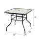 Square 32'' Steel Frame Tempered Glass Top Patio Table product