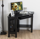 Black Wooden Corner Desk with Keyboard Drawer product