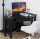 Black Wooden Corner Desk with Keyboard Drawer product