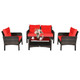Rattan 4-Piece Loveseat & Chairs Patio Furniture Set  product