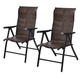 Brown Rattan Reclining Foldable Patio Chairs (Single or Set of 2) product