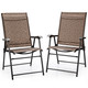 Outdoor Patio Folding Sling Back Camping Deck Chairs (Set of 2) product