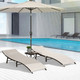 3-Piece Foldable PE Rattan Patio Chaise Lounge Chair with Cushions and Side Table product