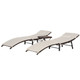 3-Piece Foldable PE Rattan Patio Chaise Lounge Chair with Cushions and Side Table product