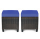 Patio Rattan Ottoman Seats with Removable Cushions (Set of 2) product