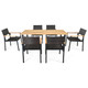 Wood and Rattan 7-Piece Outdoor Dining Set product