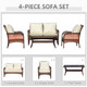 4-Piece Outdoor PE Wicker Rattan Sofa Set with 2 Chairs & Table product