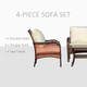 4-Piece Outdoor PE Wicker Rattan Sofa Set with 2 Chairs & Table product