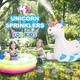 2-in-1 Giant Ride-on Unicorn Pool Float with Sprinkler product