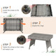 Folding PE Rattan Side Coffee Table Patio Garden Furniture product