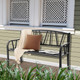 50-Inch Outdoor Patio Garden Bench Metal Frame with Ergonomic Armrest product