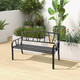 50-Inch Outdoor Patio Garden Bench Metal Frame with Ergonomic Armrest product